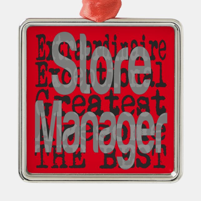 Store Manager Extraordinaire Metal Tree Decoration (Front)