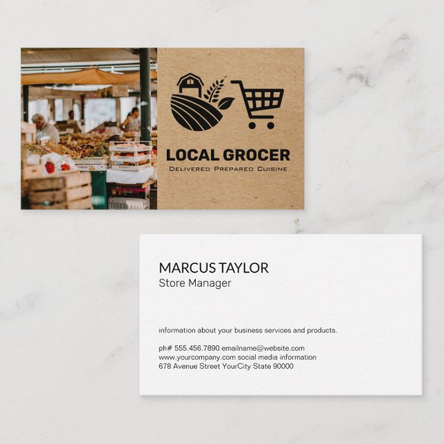 Store Manager | Grocer | Farmers Market  Business Card (Front/Back)