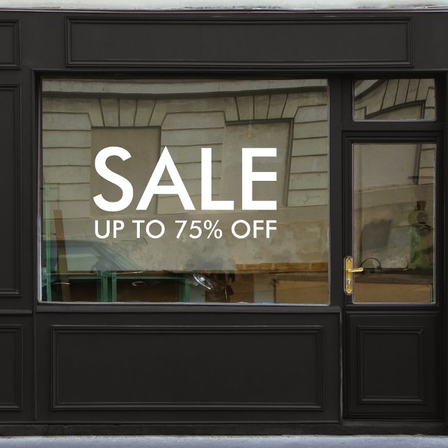 Store Sale | Business Discount Minimalist White Window Cling (Creator Uploaded)