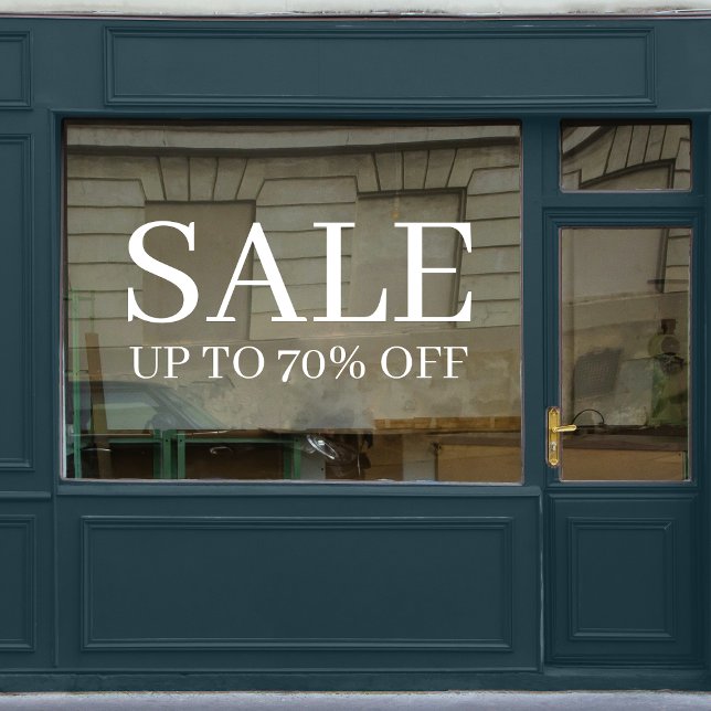Store Sale | Business Elegant Minimal White Window Cling (Creator Uploaded)