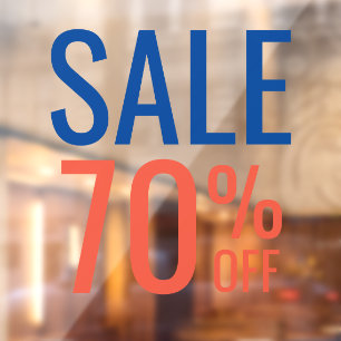 Store Sale   Business Modern Blue and Red Window Cling