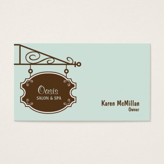 Store Sign Business Card - Soft Blue