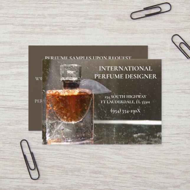  Store/Store/Manufacturer/Design Perfume Bottle  Business Card (Front/Back In Situ)