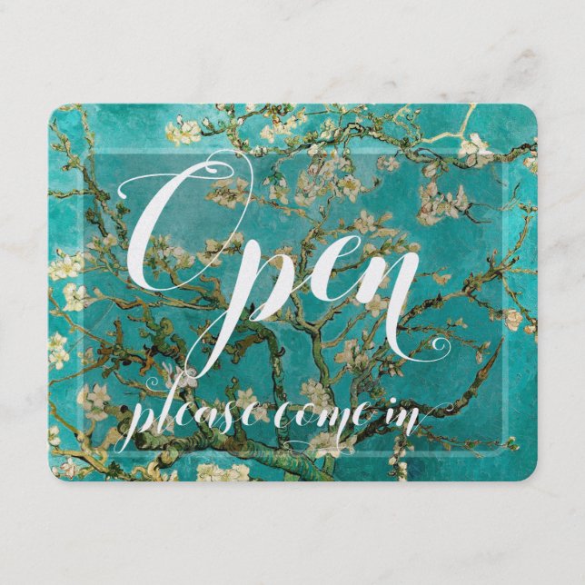 Store Window Almond Blossom Open & Closed Sign (Front)