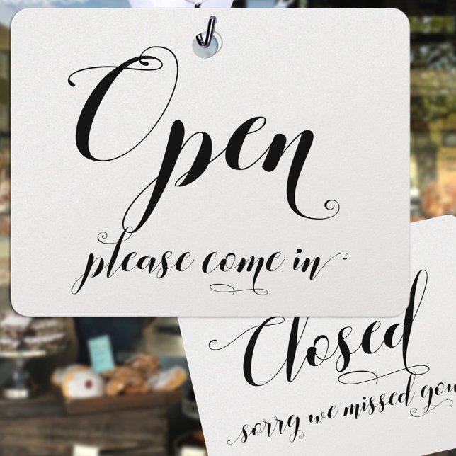 Store Window Glass Door Hanging Open & Closed Sign (Creator Uploaded)