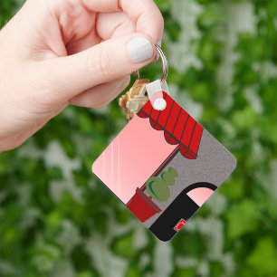 Storefront Open Shop Keychain