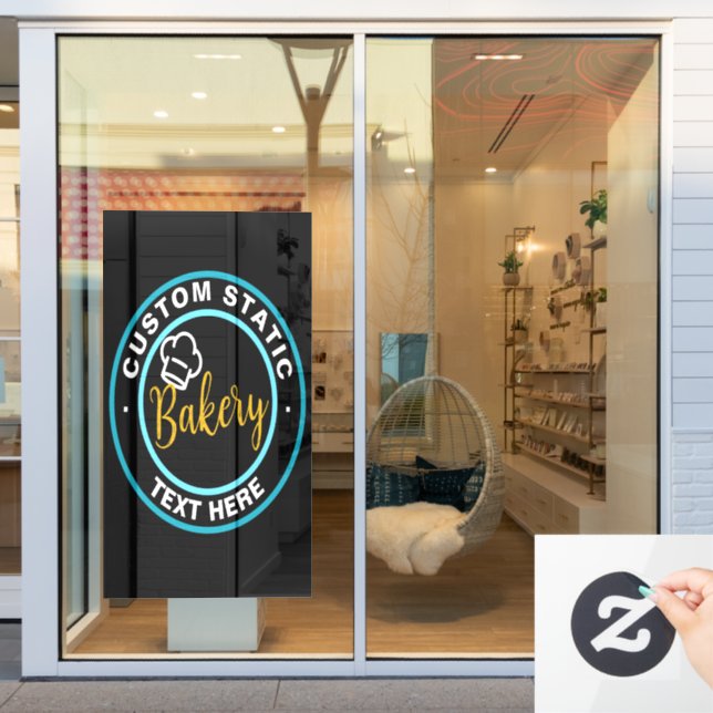 Storefront static cling clear decal or Bakery (Store Window)