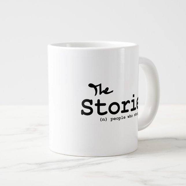 Storiers - White Mug with Black Letter Logo (Front Right)