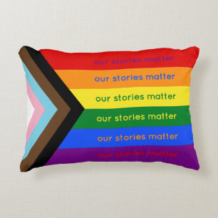 Stories Matter Gay Pride Intersection Rainbow Flag Decorative Cushion