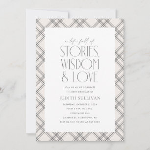 Stories, Wisdom and Love 80th Birthday Party Invitation