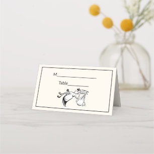 Stork #1 Baby Shower Gender Reveal Ivory BG Place Card