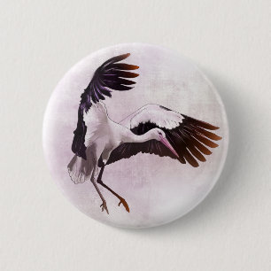Stork 6 Cm Round Badge