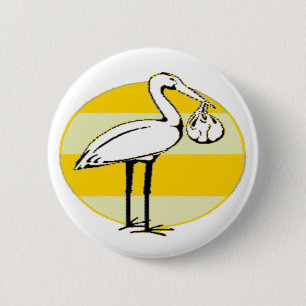 Stork and Baby Bundle 6 Cm Round Badge