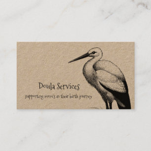 Stork And Baby On Scale Doula Or Midwife Business Card
