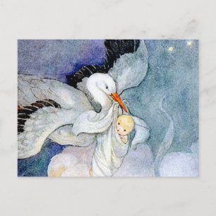 Stork and Baby Postcard