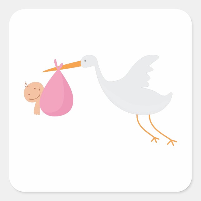 Stork Arrival Square Sticker (Front)