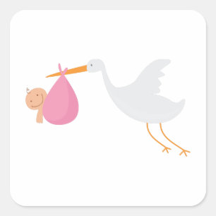 Stork Arrival Square Sticker