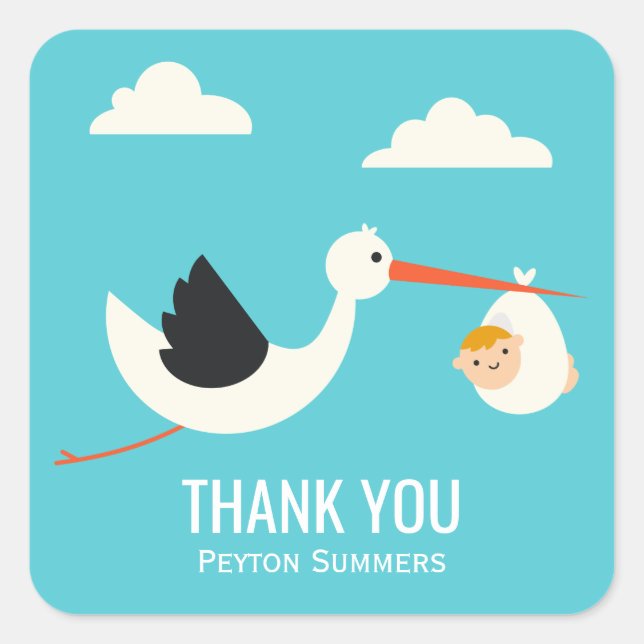 Stork Arrival Square Sticker (Front)