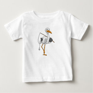 Stork as Fisher with Fishing rod Baby T-Shirt