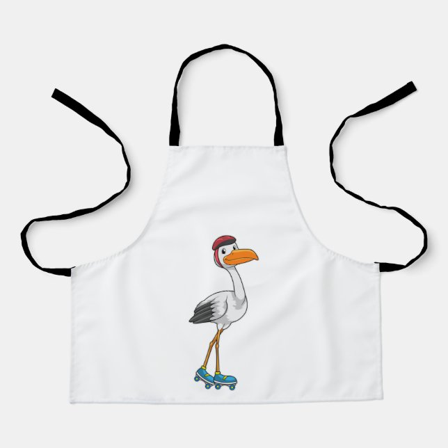 Stork as Inline skater with Roller skates Apron (Front)