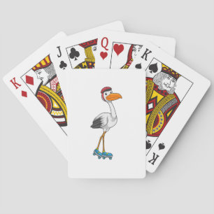 Stork as Inline skater with Roller skates Playing Cards