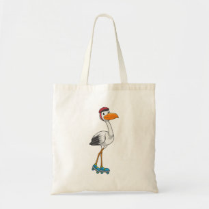 Stork as Inline skater with Roller skates Tote Bag