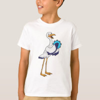 Stork as Musician with Tambourine