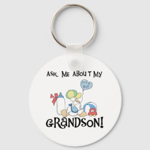 Stork Ask About Grandson Key Ring