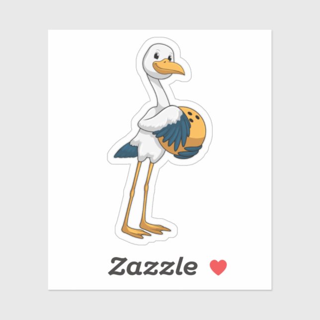 Stork at Bowling with Bowling ball (Sheet)