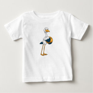 Stork at Bowling with Bowling ball Baby T-Shirt