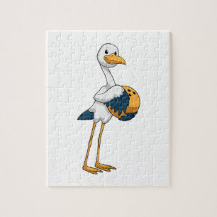 Stork at Bowling with Bowling ball Jigsaw Puzzle