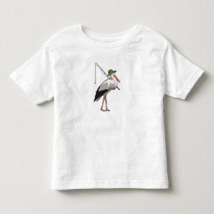 Stork at Fishing with Fishing rod Toddler T-Shirt