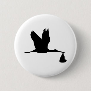 Stork - Baby 6 Cm Round Badge