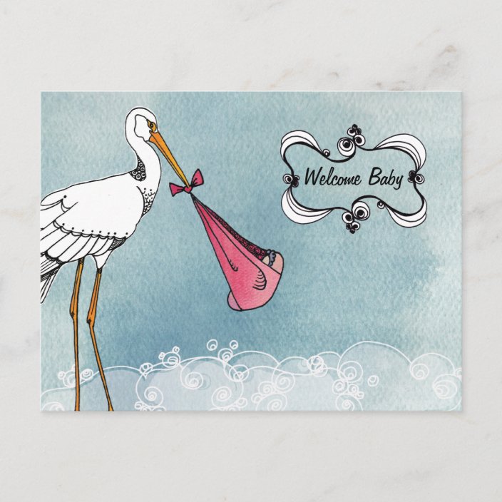 Stork Baby Announcement | Zazzle.co.uk