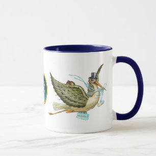 STORK BABY BOY SHOWER MUG