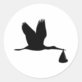 Stork - Baby Classic Round Sticker