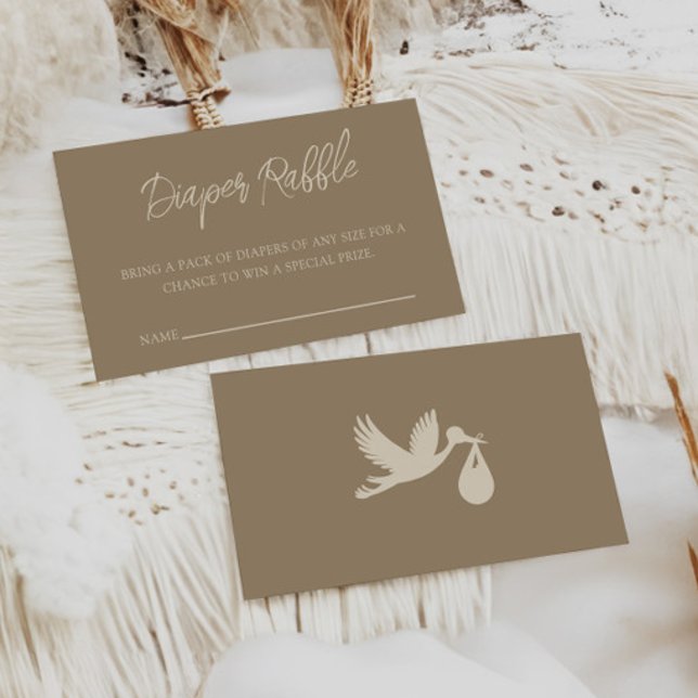 Stork Baby Delivery Gender Reveal Diaper Raffle Enclosure Card (Creator Uploaded)
