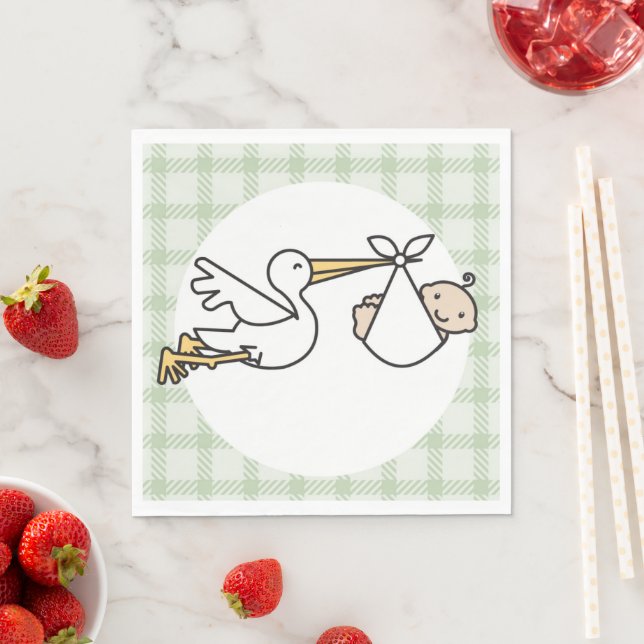 Stork Baby Delivery Napkin (Insitu)