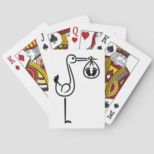Stork baby feet playing cards (Back)