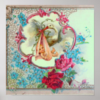 STORK BABY GIRL SHOWER Green