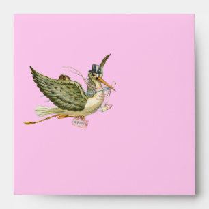 STORK BABY GIRL SHOWER , Pink Envelopes