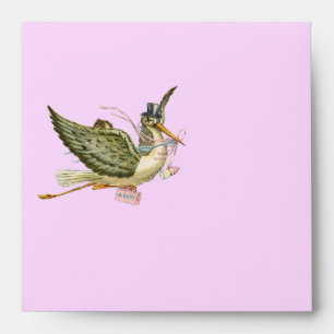 STORK BABY GIRL SHOWER , Pink Envelopes