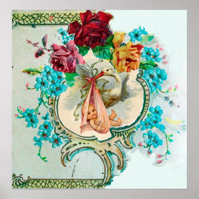 STORK BABY GIRL SHOWER POSTER (Front)