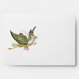 STORK BABY GIRL SHOWER , White Pink Envelopes