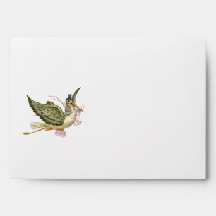 STORK BABY GIRL SHOWER , White Pink Envelopes