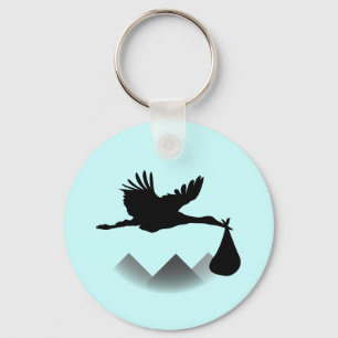 Stork & Baby Key Ring