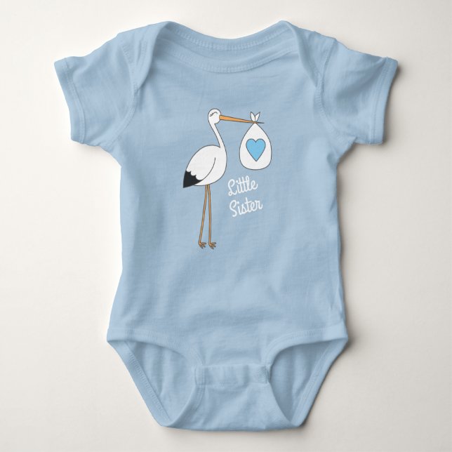 Stork Baby Shower Blue Boy Bodysuit (Front)