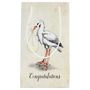 Stork Baby Shower GIft Bag (Neutral)