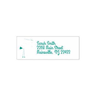 Stork Baby Shower Green Spring Self-inking Stamp