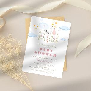 Stork Baby Shower Invitation
